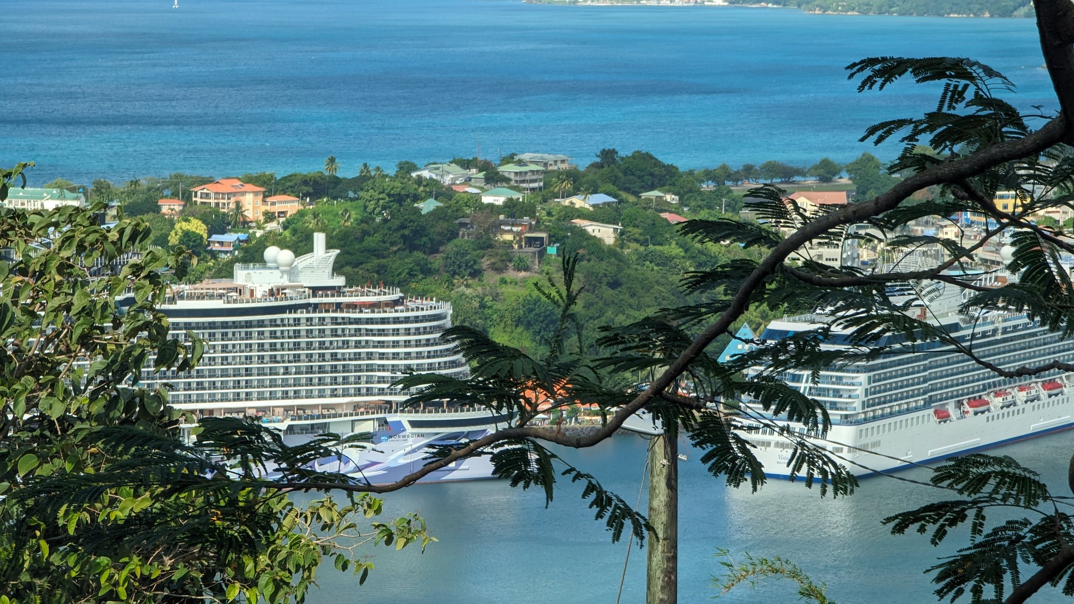 Cruise ship in a Caribbean port